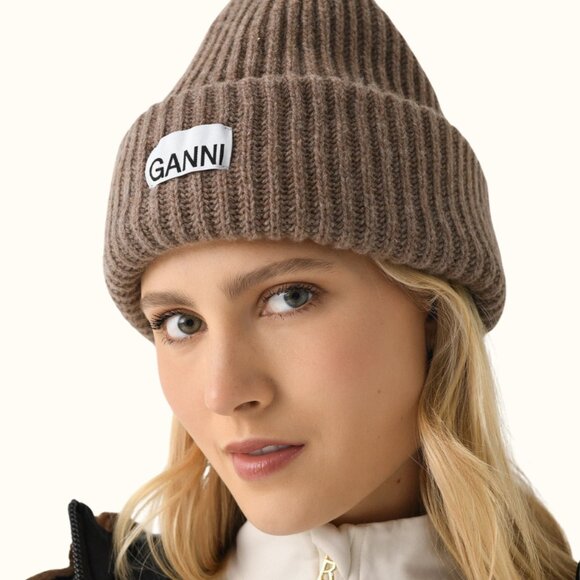 Ganni Ribbed Wool Beanie - Picture 2 of 4